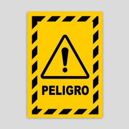 Cartell de perill indefinit amb fons groc