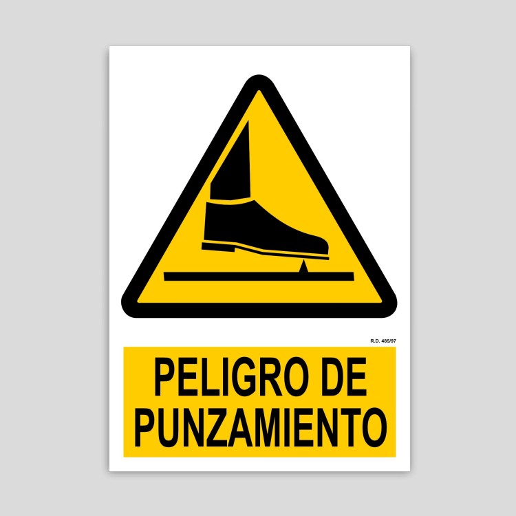 Cartel de Peligro de punzamiento