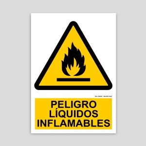 Danger sign for flammable liquids