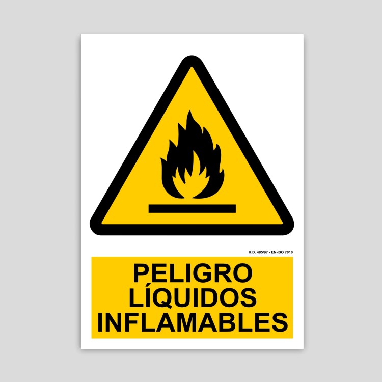 Cartel de Peligro líquidos inflamables