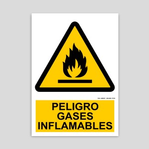 Cartel de Peligro gases inflamables