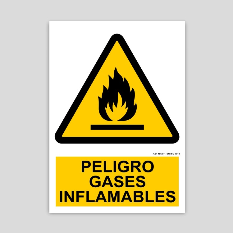 Danger flammable gases sign