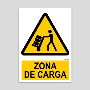 Danger loading zone sign