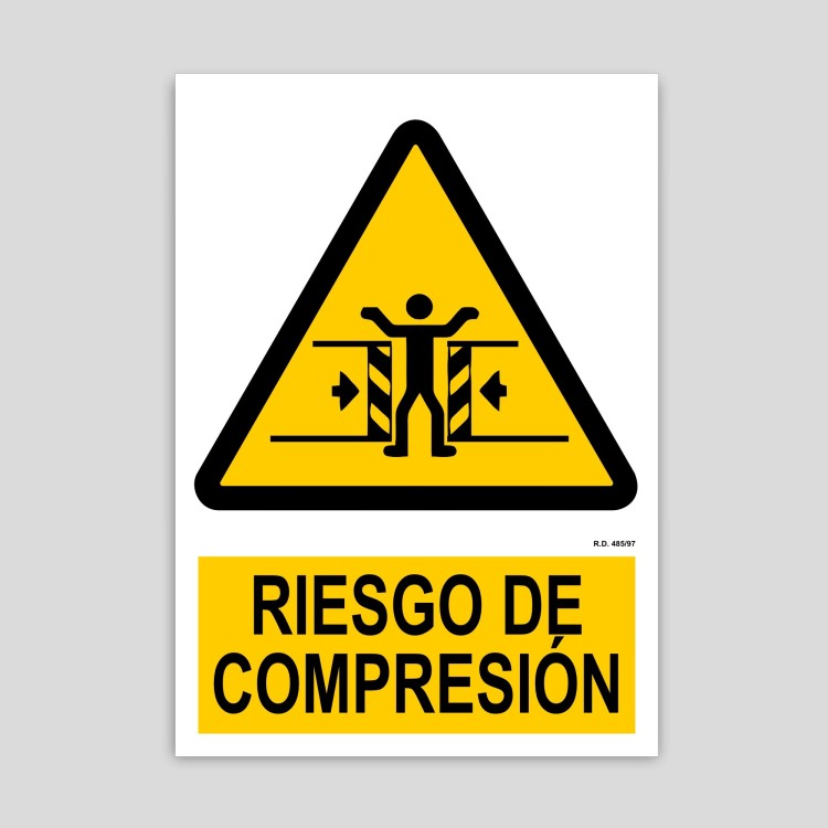 Cartel de Riesgo de compresión