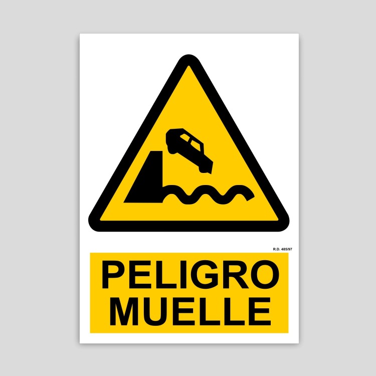 Cartel de Peligro muelle