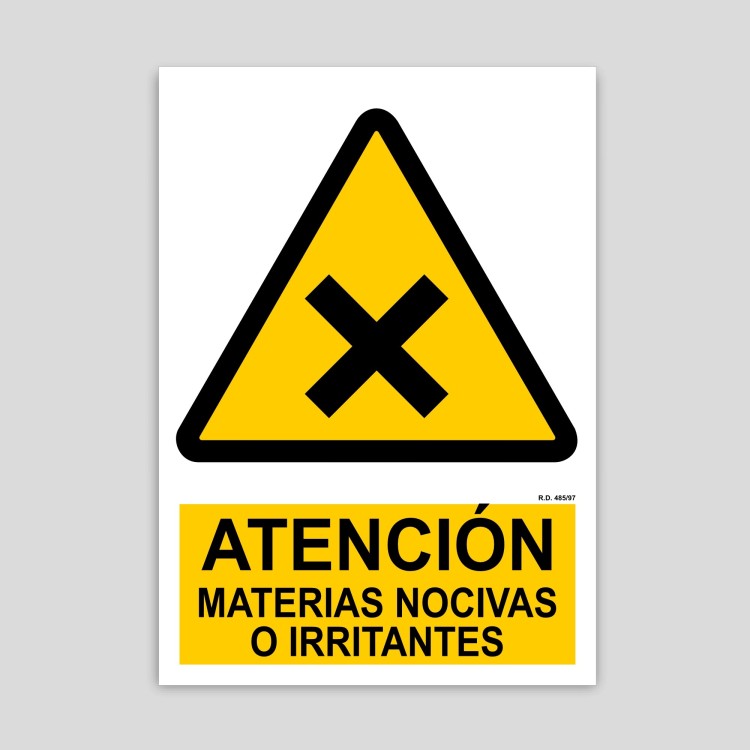 Attention, harmful or irritating materials