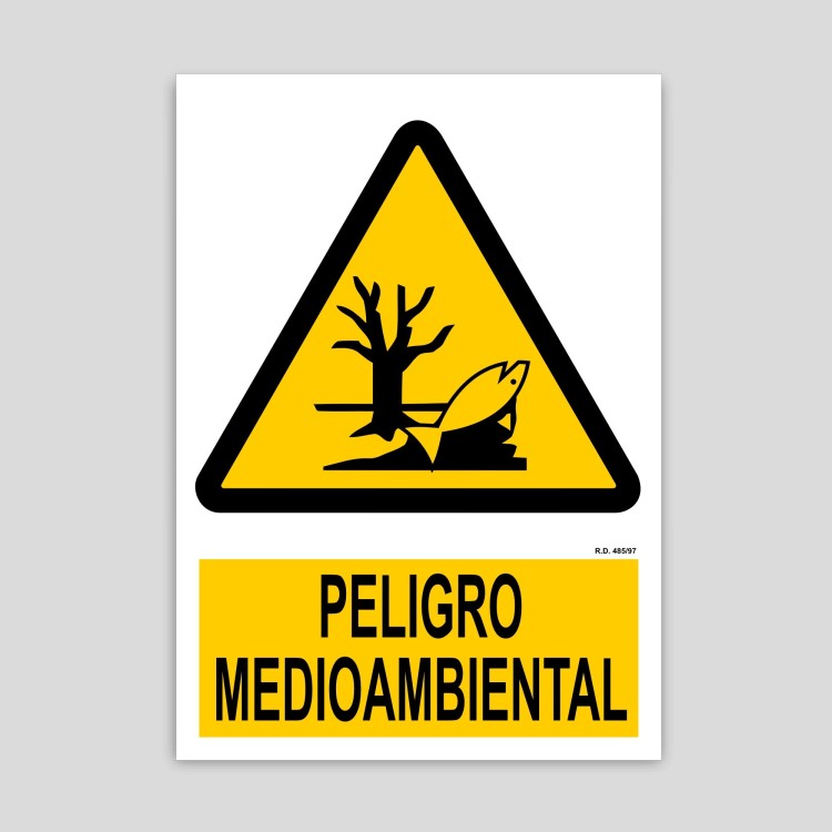 Cartel de peligro medioambiental