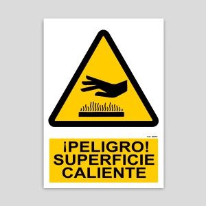 Danger sign, hot surface