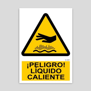 Cartell de perill, líquid calent