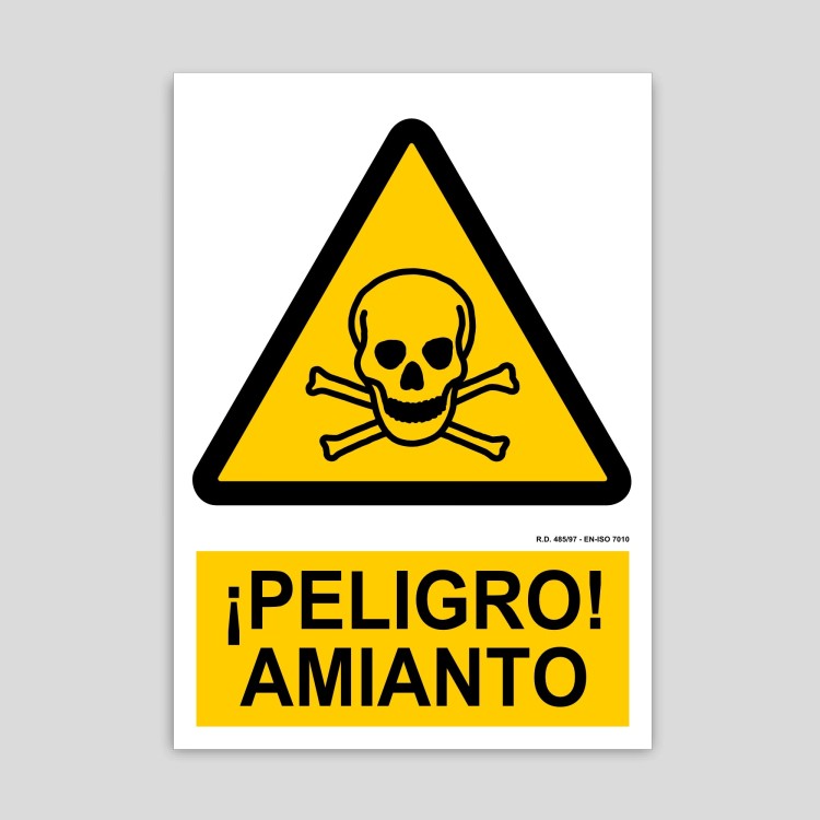 Asbestos danger sign