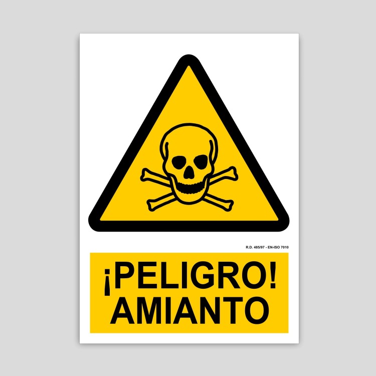 Cartel de peligro amianto