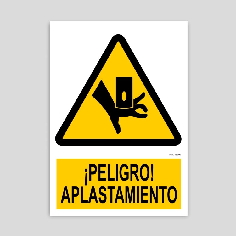 Crush danger sign