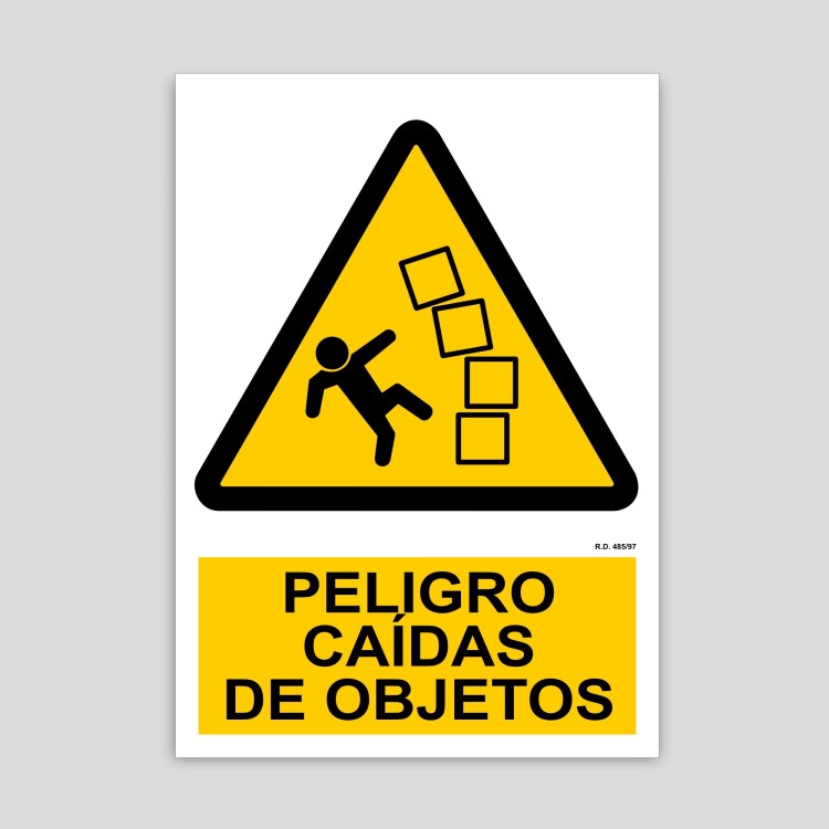 Falling objects danger sign