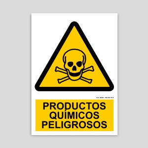 Cartel de productos químicos peligrosos