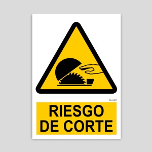 Cartel de riesgo de corte