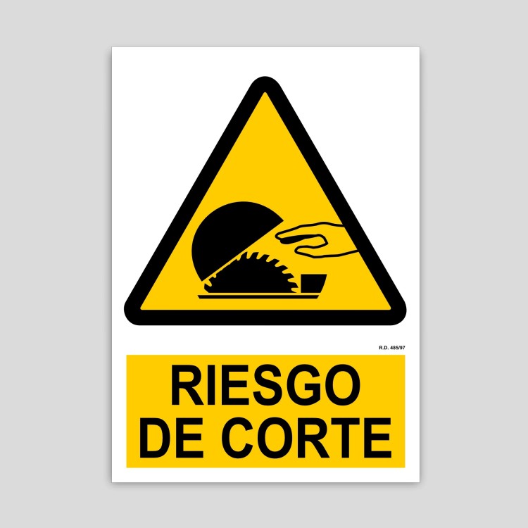 Cartel de riesgo de corte