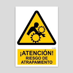 Cartell d'atenció, risc d'atrapament