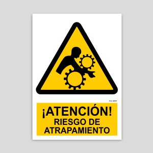 Attention, risk of entrapment sign