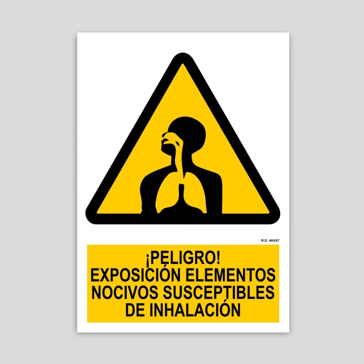 Peligro exposición elementos nocivos susceptibles de inhalación
