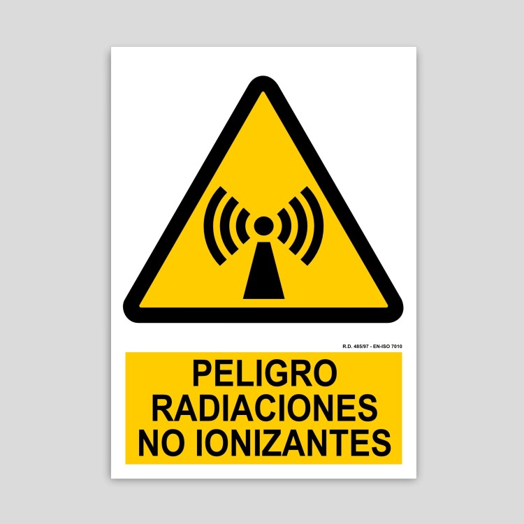 Cartel de peligro, radiaciones no ionizantes
