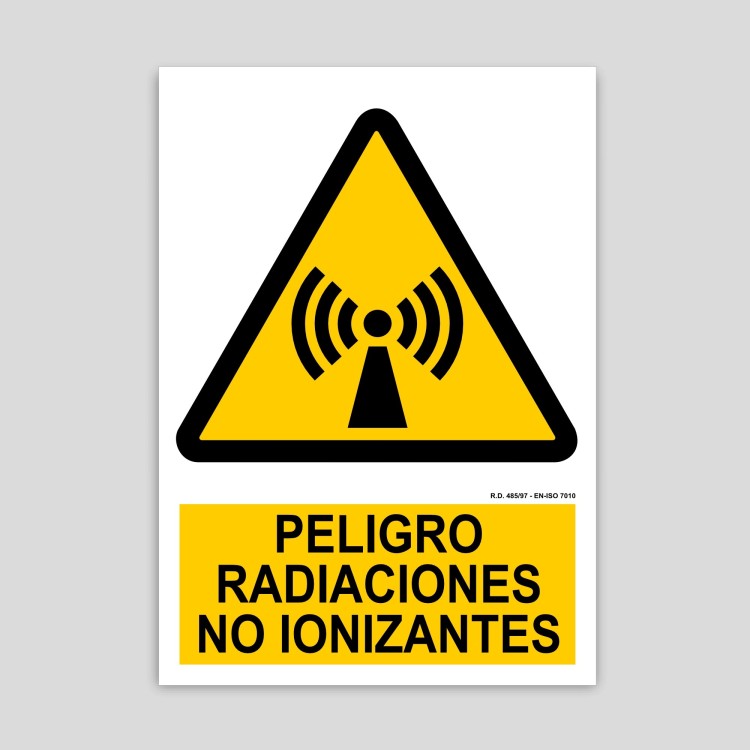 Cartell de perill, radiacions no ionitzants