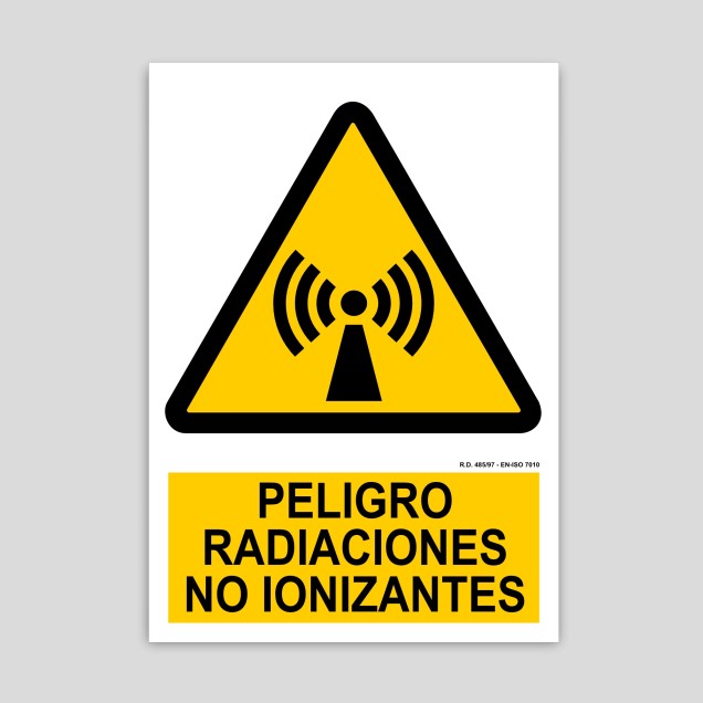 Cartell de perill, radiacions no ionitzants