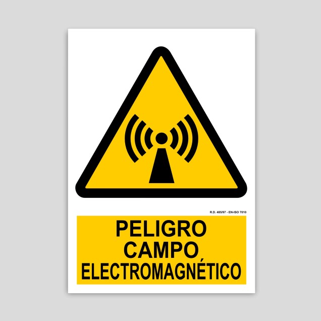 Cartel de peligro, campo electromanético