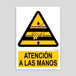 Cartell d'atenció a les mans