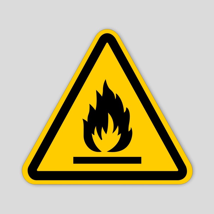 Flammable hazard sticker
