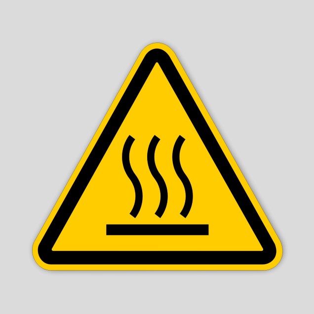 Hot surface danger sticker