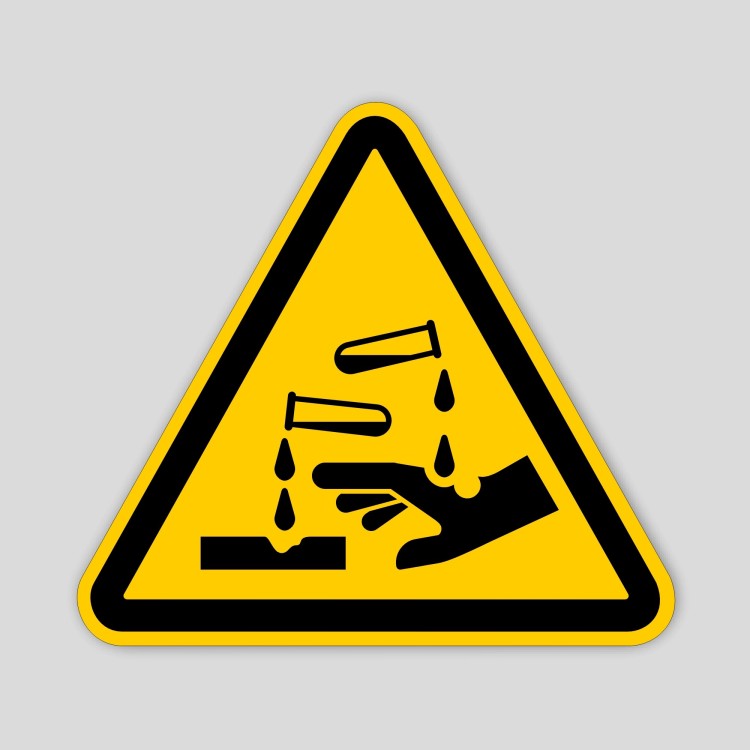 Corrosive danger sticker