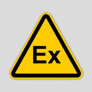 Danger sticker for explosive atmospheres