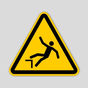 Danger sticker for falls at different levels