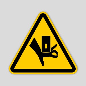 Danger sticker risk of crushing