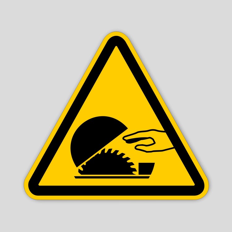 Saw Cut Hazard label (no text)