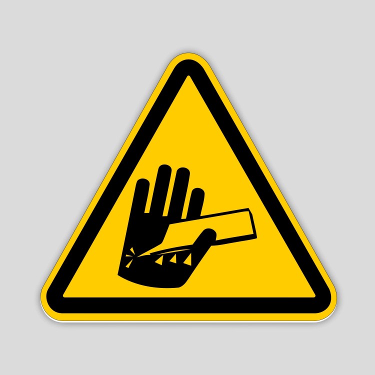Cut and puncture hazard sticker (pictogram)