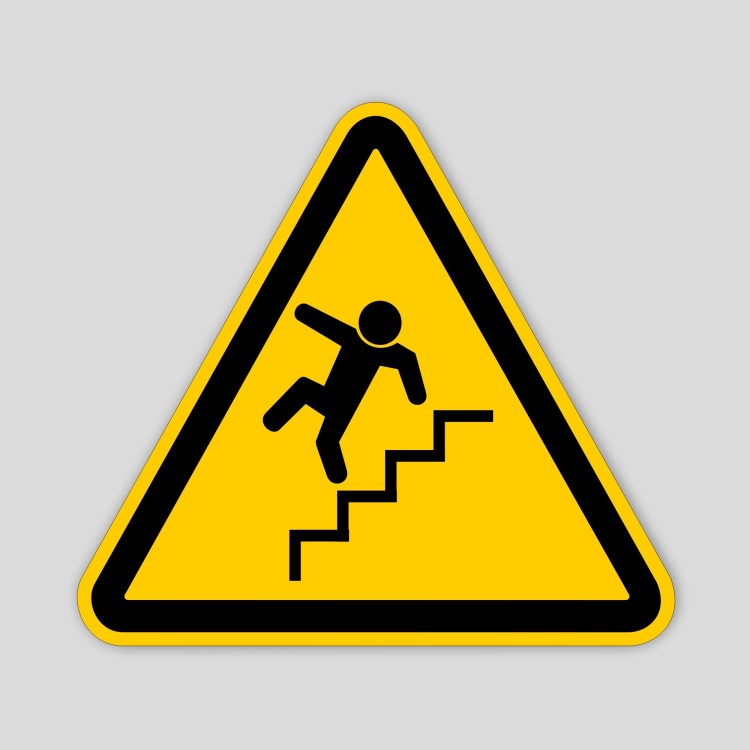 Risk of falling from stairs (pictogram)