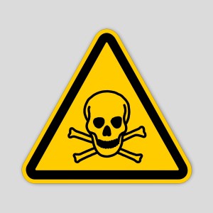 Adhesive of toxic substances sign