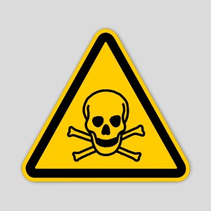 Adhesive of toxic substances sign