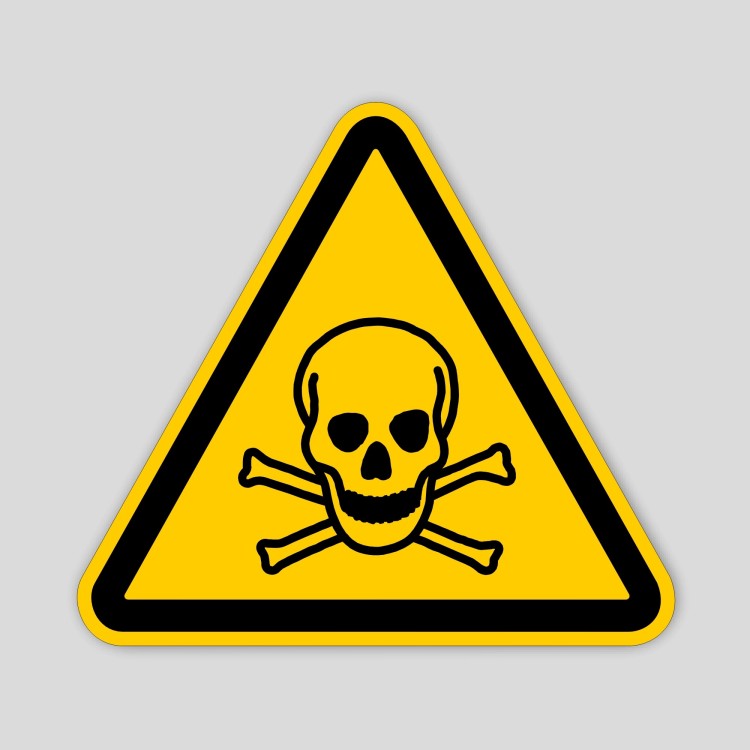 Adhesive of toxic substances sign