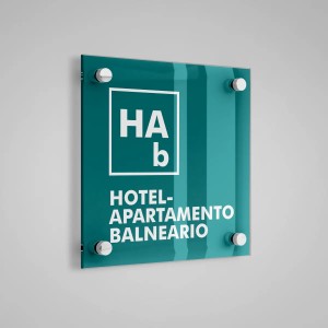 Distinctive plaque specializing in Hotel Apartment Balneario- Aragón