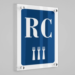 Placa distintiu Restaurant-Cafeteria tres forquilles - Castella i Lleó