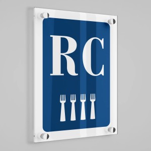 Placa distintiu Restaurant-Cafeteria quatre forquilles - Castella i Lleó