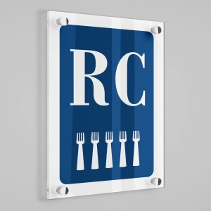 Placa distintivo Restaurante-Cafetería cinco tenedores - Castilla y León