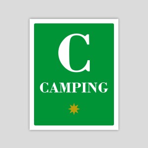 Distinctive Camping plate one star. Castilla y León.