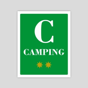 Placa distintiu Camping dues estrelles. Castella i Lleó.