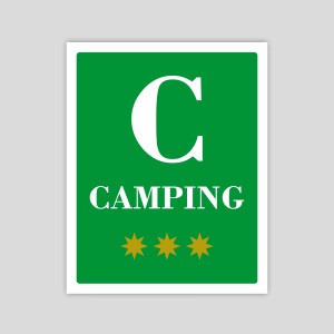 Three-star Camping distinctive plate. Castilla y León.
