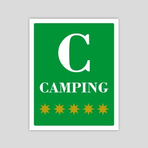 Five-star Camping distinctive plate. Castilla y León.