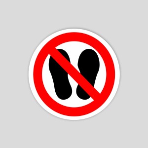 Adhesiu de prohibit trepitjar (pictograma)