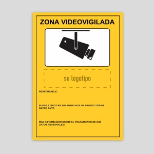 Cartel de zona Videovigilada personalizable